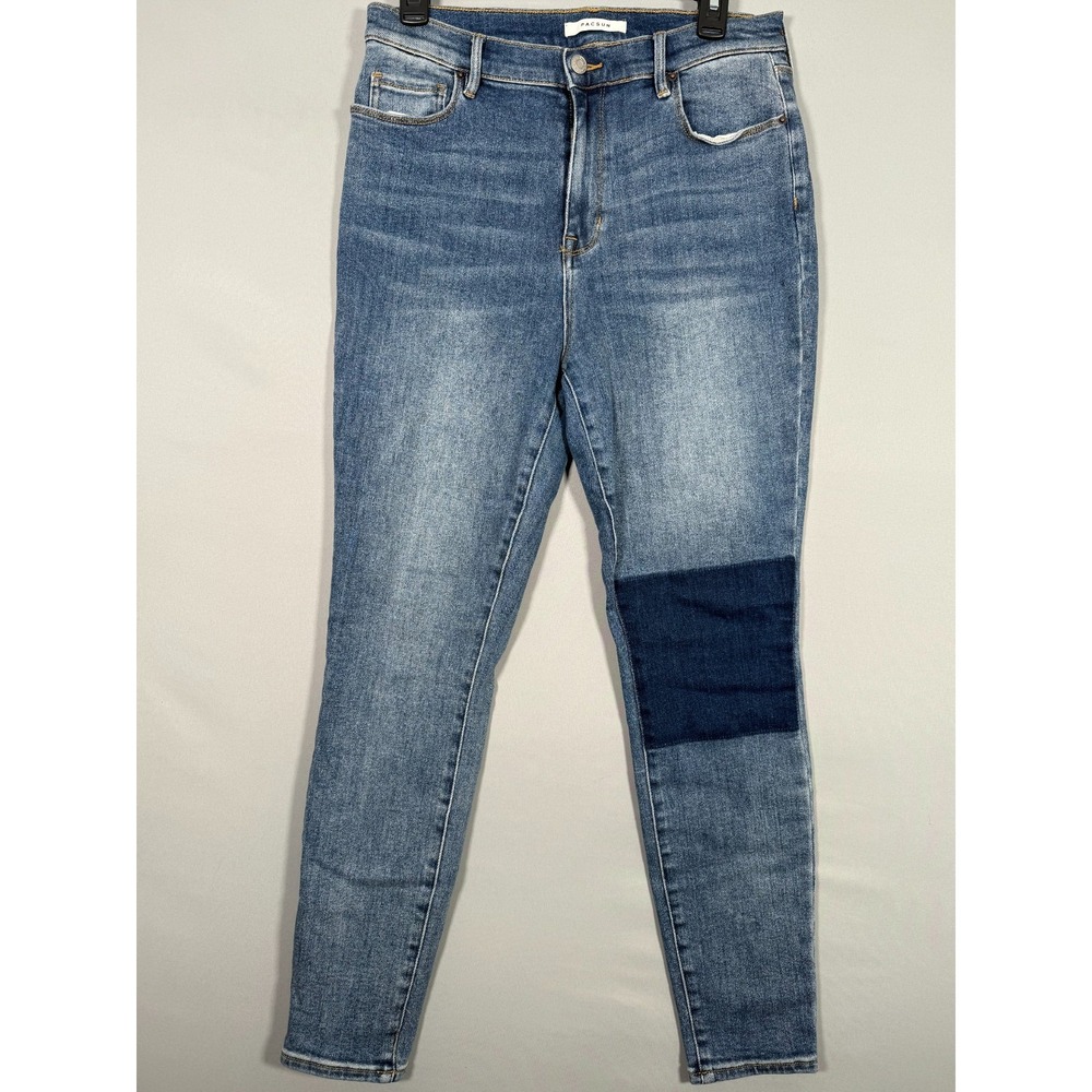 PACSUN Super Stretch Jeans High Rise Ankle Jegging Size 30x28" Faux Patch